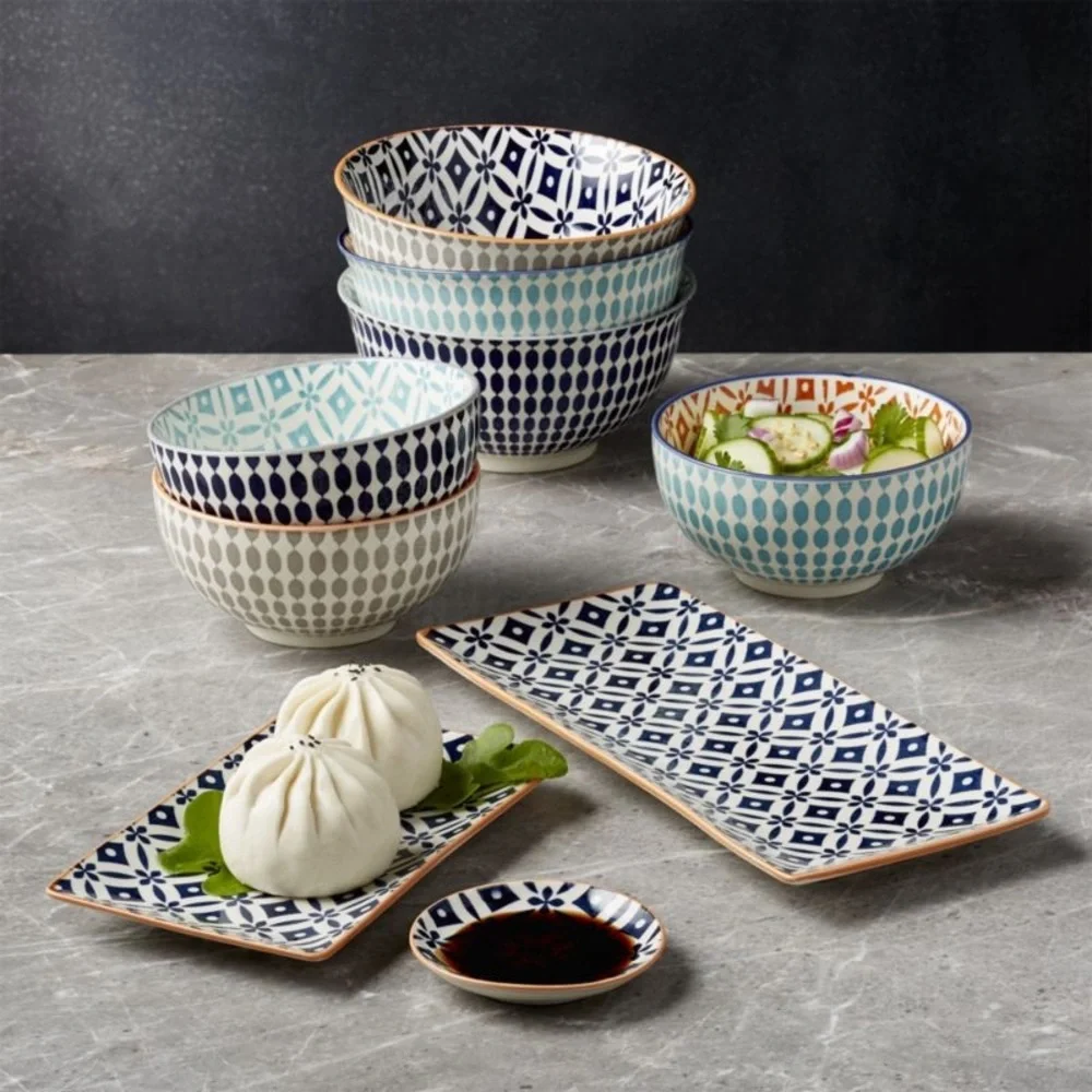 Crate & Barrel Yuki Blue and White Small Sauce Dish 4